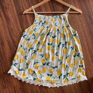 Lemon print flowy tank